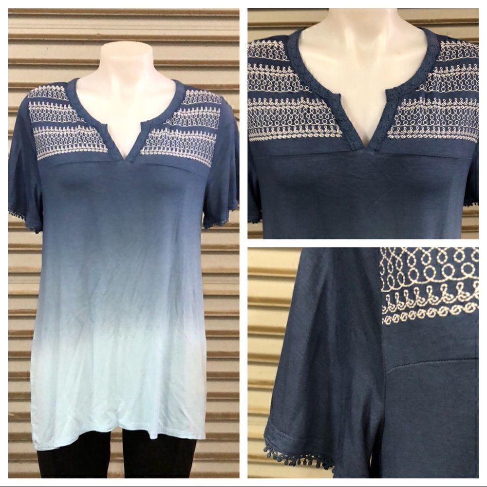 🛍️rxb tie dye top with embroidery NWT